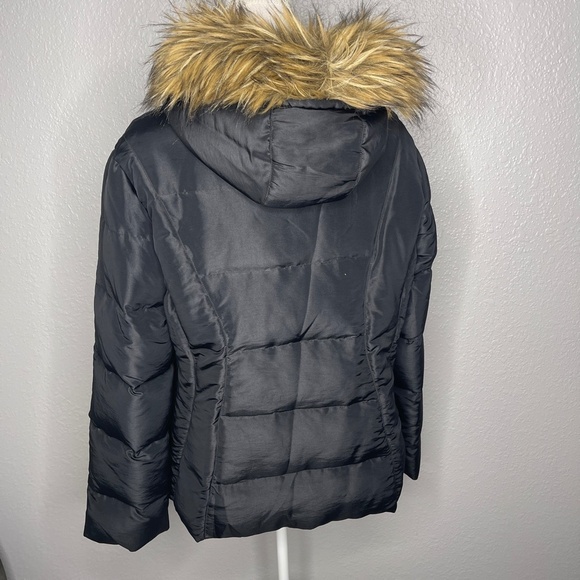 Black Puffer Jacket with Hood - Picture 5 of 8